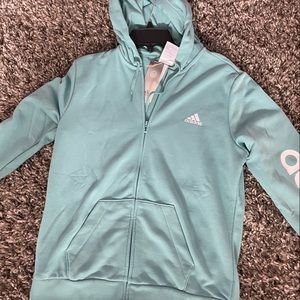 adidas blue zip up jacket size large